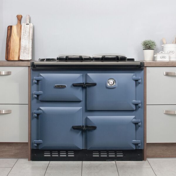 Rayburn 600 Series - Oil - 680KCD range cooker in Dartmouth Blue - Lifestyle Image