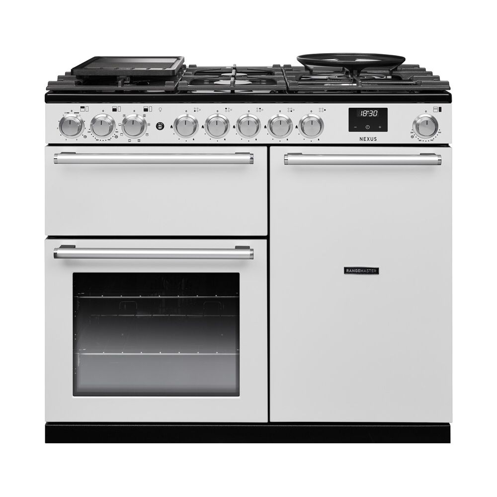 Rangemaster Nexus 100 NGC Dual Fuel Range Cooker in White