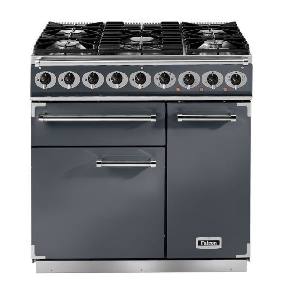 Falcon 900 Deluxe Dual Fuel in Slate with Nickel Trim - Cutout - Ex-Display Range Cooker