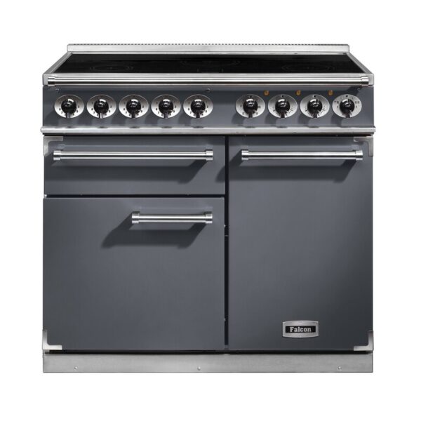 Falcon 1000 Deluxe Induction in Slate with Nickel Trim - Cutout - Ex-Display Range Cooker