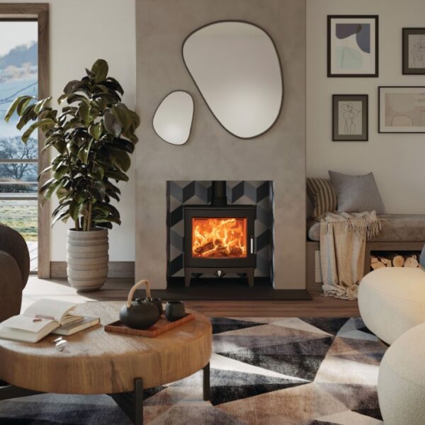 Stovax Futura 8 ECO Wood-Burning Stove - Lifestyle Roomset Image