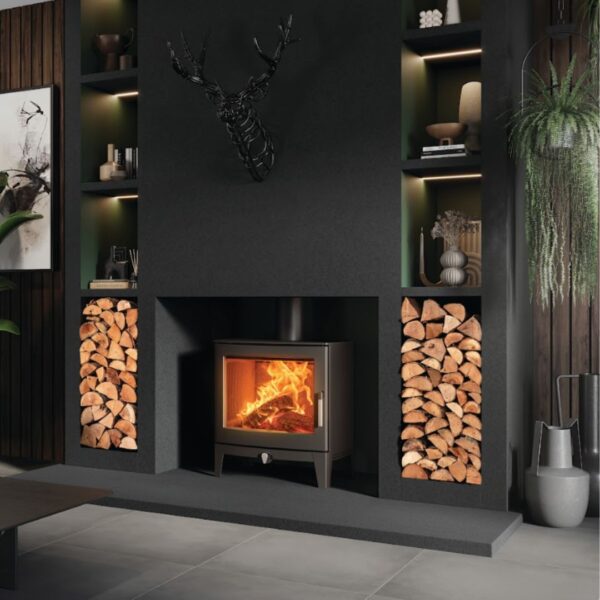 Stovax Futura 8 ECO Wood-Burning Stove - Lifestyle Roomset Image Dark