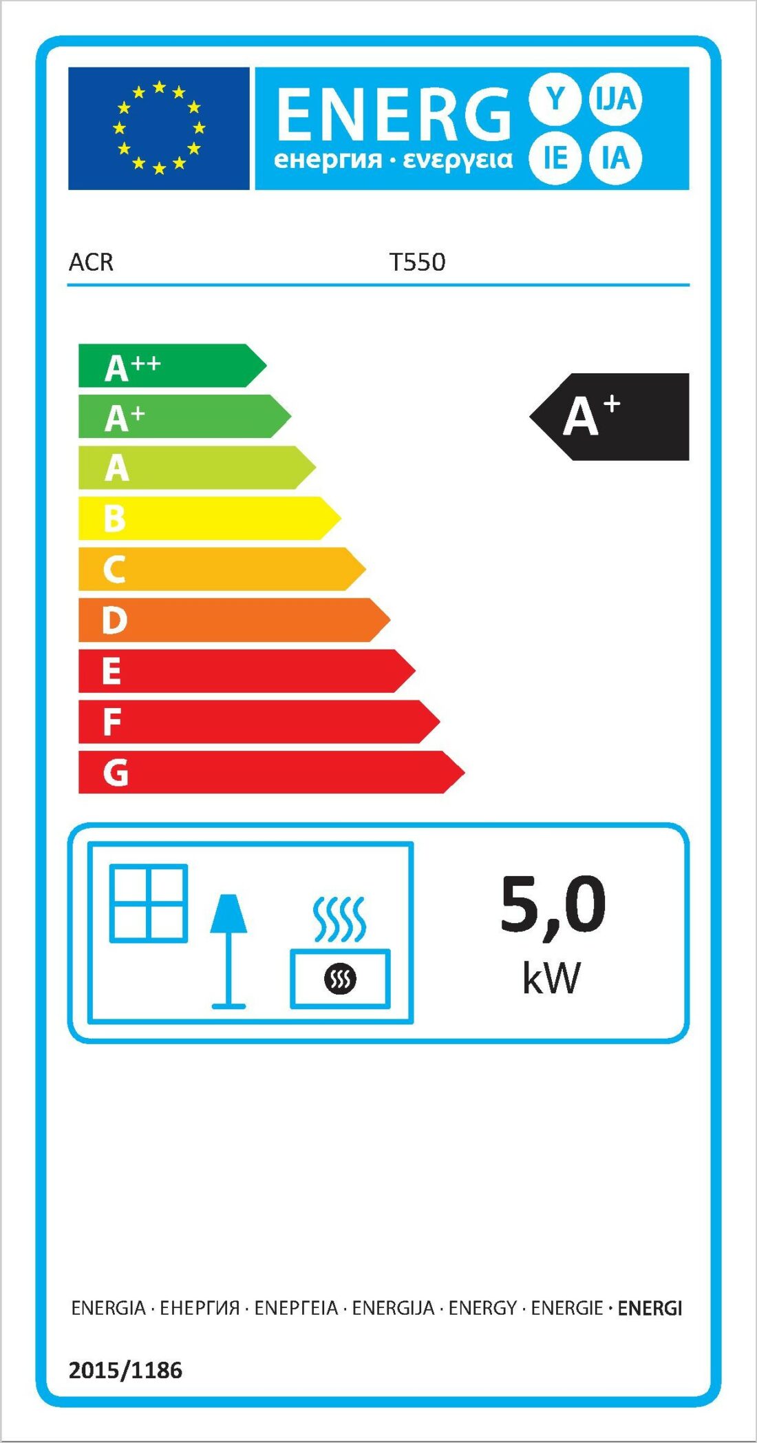 ACR Tenbury T550 Inset Energy Label
