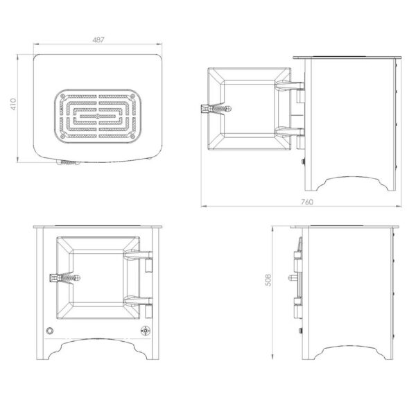 Everhot Electric Heater and Stove Dimensions