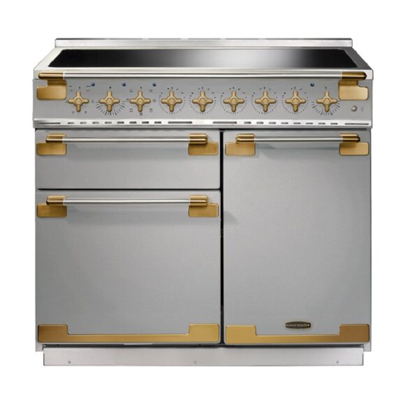 Rangemaster Elise Luxe 100 with Induction Hob. Stainless steel with antique brass trim - Range Cooker