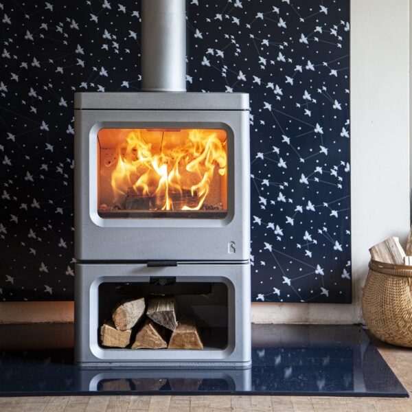 Charnwood Skye E700 on a Store Stand - One of the most efficient wood burning stoves on the market.