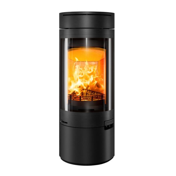 Halo Radial Cylindrical Wood-Burning Stove from the Hunter Stoves Group - Front View Cutout