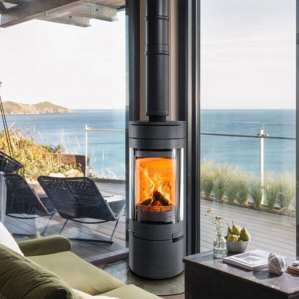 Halo Radial Cylindrical Wood-Burning Stove from the Hunter Stoves Group