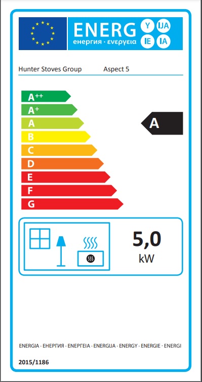 Parkray Aspect 5 Energy Label - Wood-Burning and Multifuel Stove