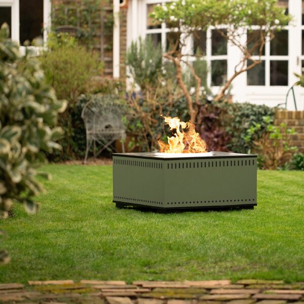 Chesneys Large Smokeless Fire Pit in Slate Green - Lifestyle Image