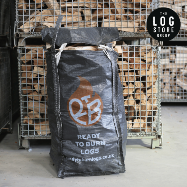 Kiln Dried Logs- Basic Bag Sustainably Sourced 8" Hardwood Logs from the Log Store Group in a BasicStore bag.