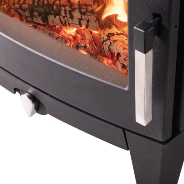 Stovax Futura 5 Wood and Multi-Fuel Stove - Door Handle and Air Control Detail