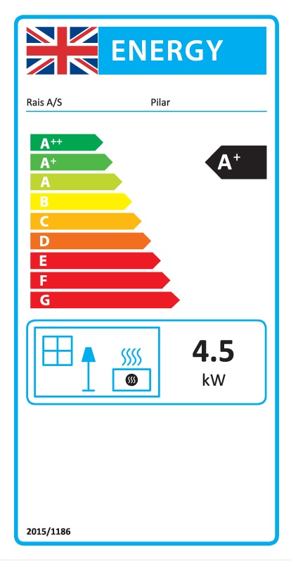 RAIS Pilar Wood-Burning Stove - Energy Label