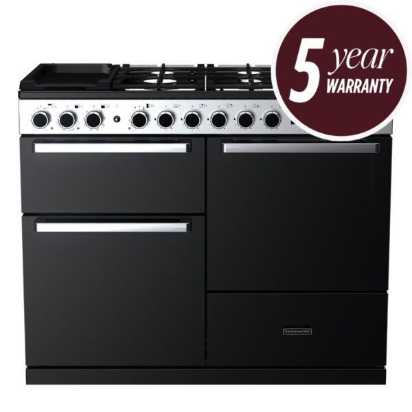 Rangemaster Edge Deluxe 110 Dual Fuel Range Cooker with Offset Cavity - Cutout - 5 Year Warranty Promotion