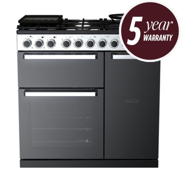 Rangemaster Edge Deluxe 90 Dual Fuel Range Cooker - Cutout - 5 Year Warranty