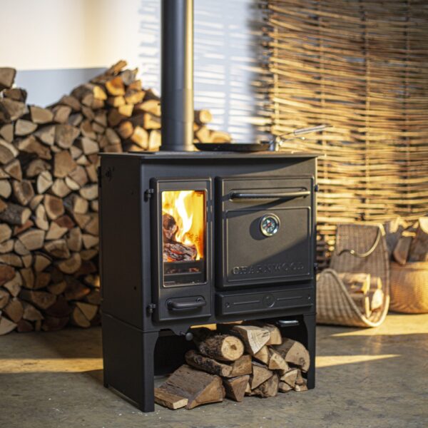 Charnwood Haven 05 Wood-Burning Cook Stove on Store Stand