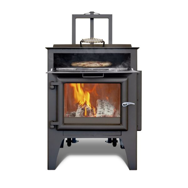 Esse Garden Stove with Pizza Oven - Cut Out Open - Wood-Burning Outdoor Stove with Built-In Pizza Oven