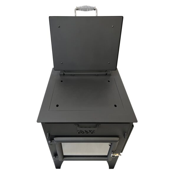 Esse Garden Stove with Pizza Oven - Cut Out Top - Wood-Burning Outdoor Stove with Built-In Pizza Oven