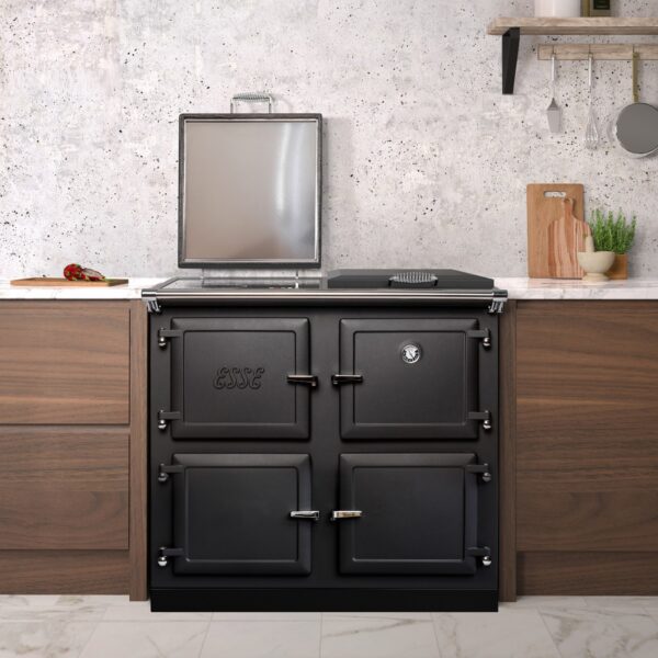 Esse 1000 X PRO in Matte Black with Black Plinth - Electric Range Cooker - Kitchen Roomset