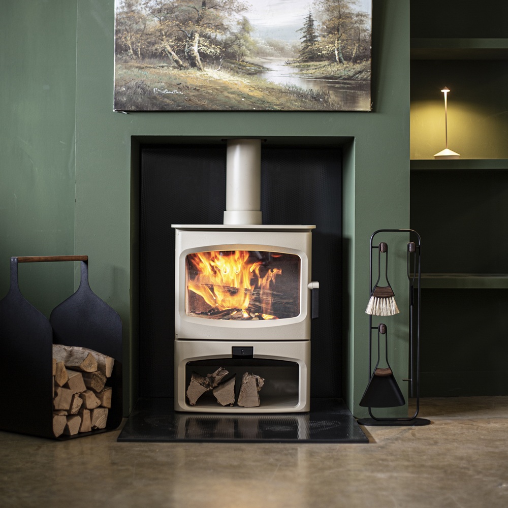 Charnwood Aire 4 in Almond on a Store Stand