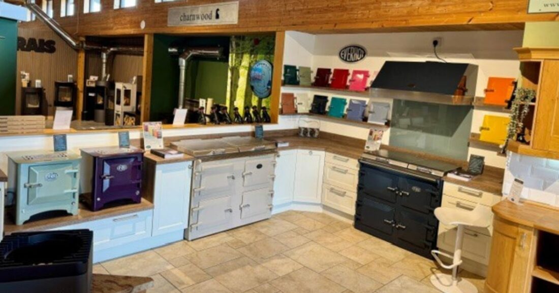 Everhot Range Cooker Display in the Winkleigh Showroom.