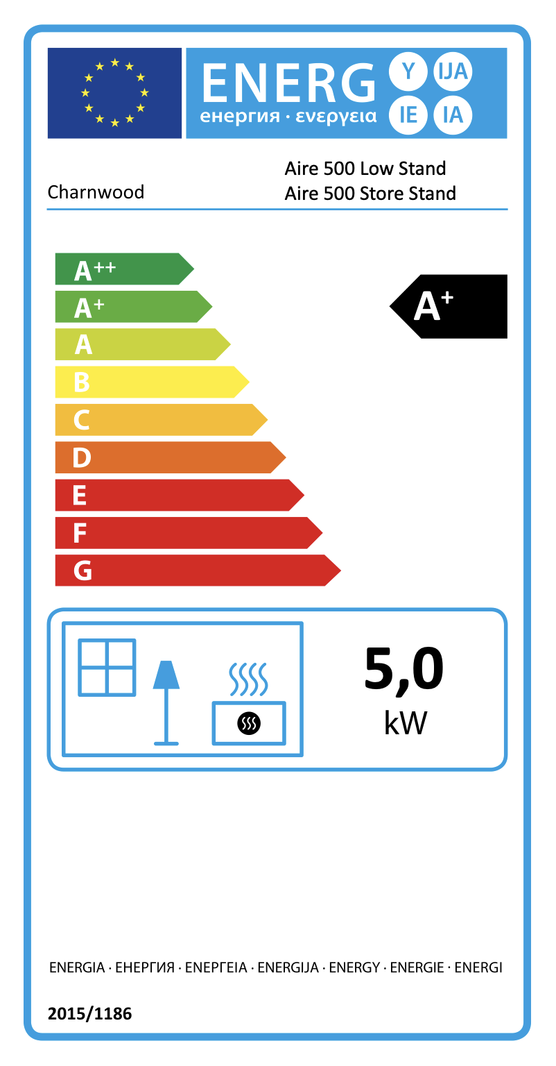 Energy Label for Charnwood Aire 500