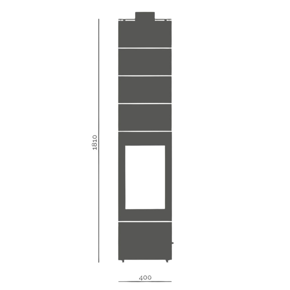 Blaze Element 04 Q wood-burning stove - Dimensions