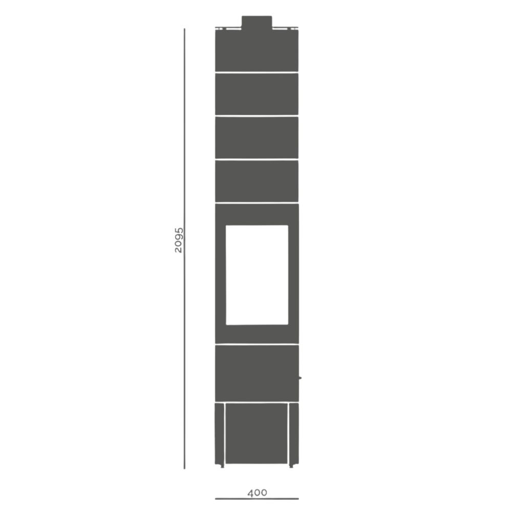 Blaze Element 04 Q+ wood-burning stove - Dimensions