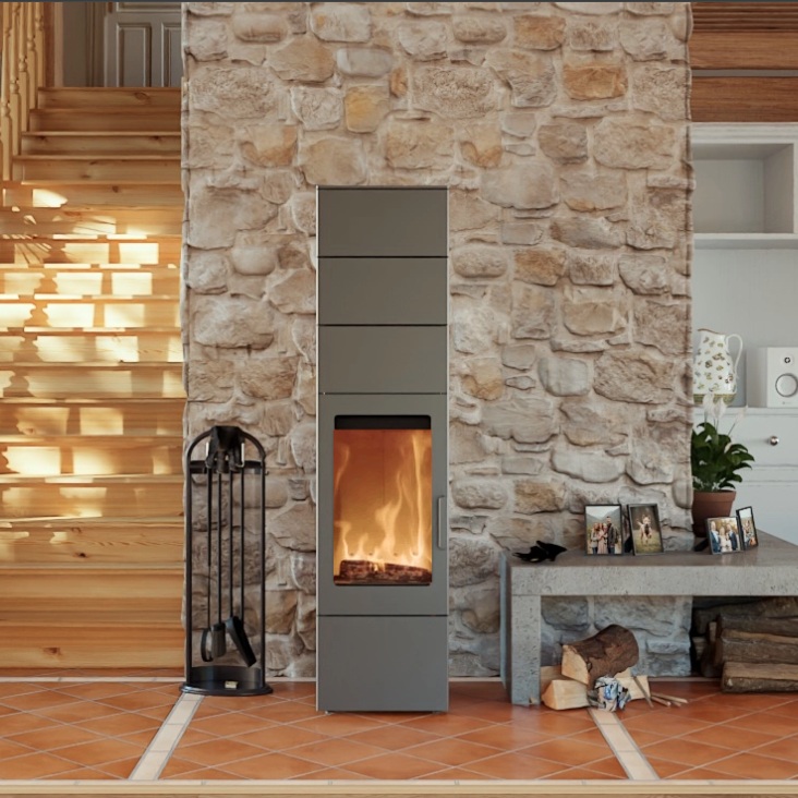 Blaze Element 04 V3 wood-burning stove in Silver Grey - Lifestyle Image