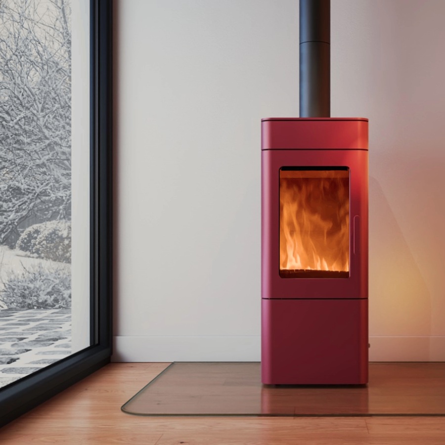 Blaze Spirit 06 X Wood Burning Stove in Red Brown - Lifestyle Image