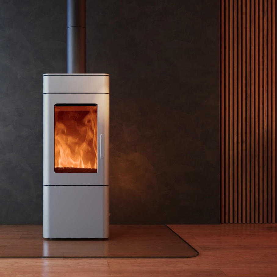Blaze Spirit 06 X Wood Burning Stove in Silver Grey - Lifestyle Image