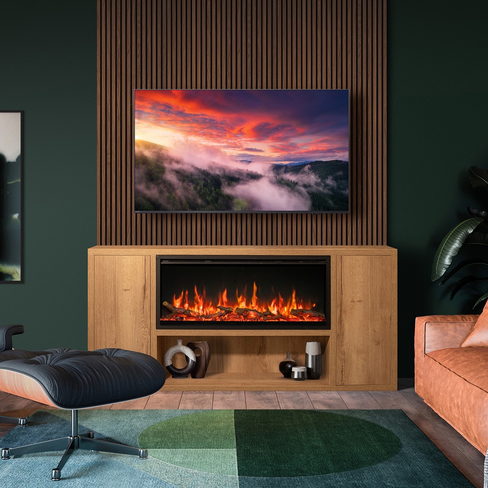 FireFX Atmos Slim 105R with Venezia Suite - Lifestyle Image in modern living room setting