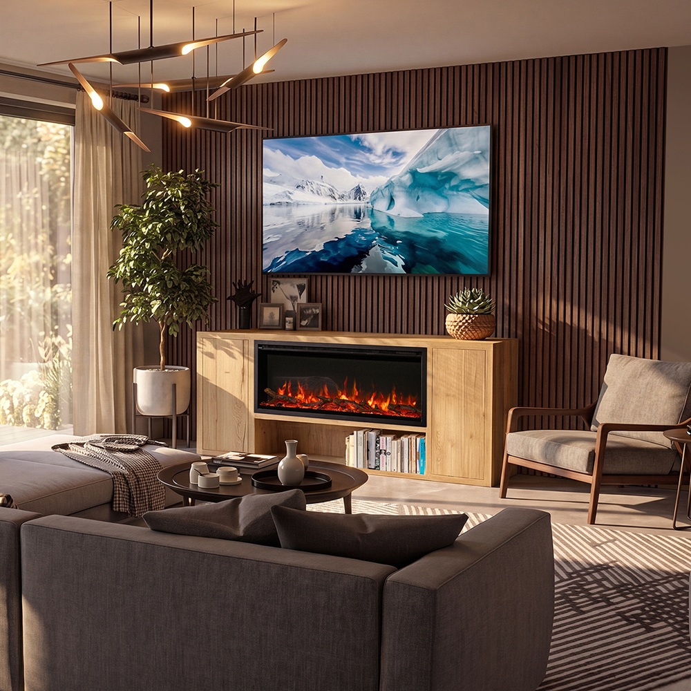 FireFX Atmos Slim 105R with Venezia Suite - Lifestyle Image with TV above